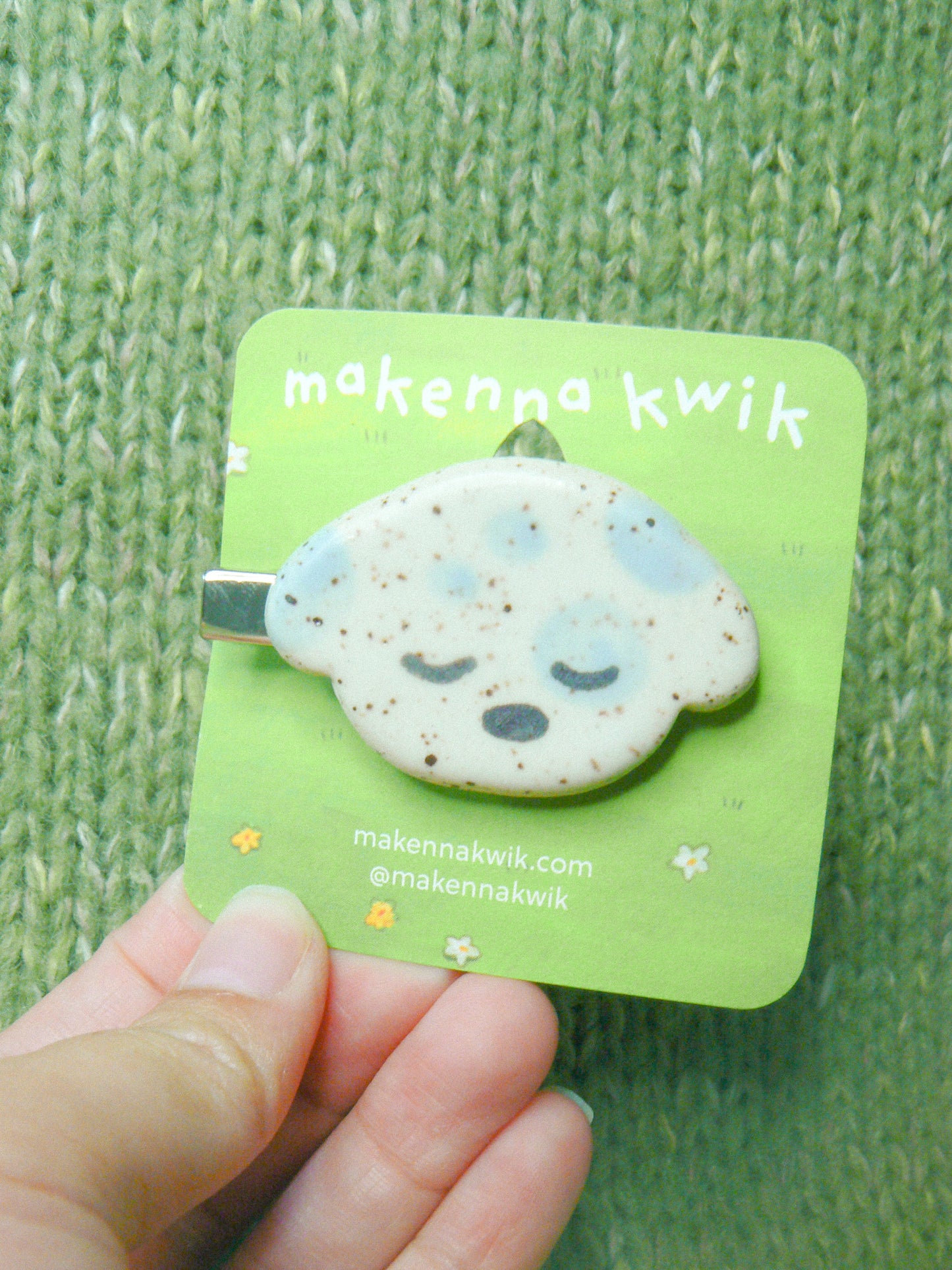 Ceramic Hair Clip - Spotty Doggy