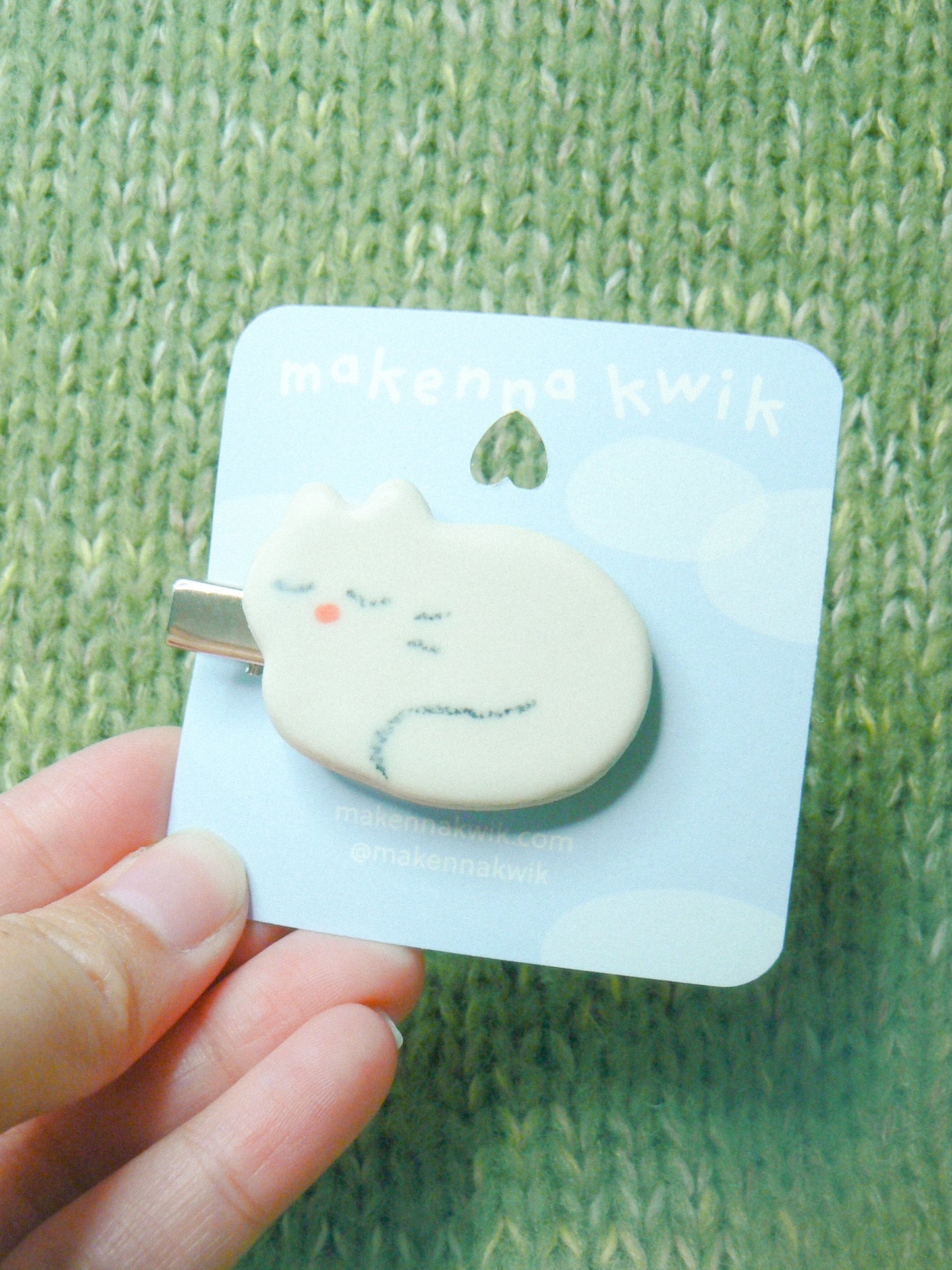 Ceramic Hair Clip - Loaf Cat