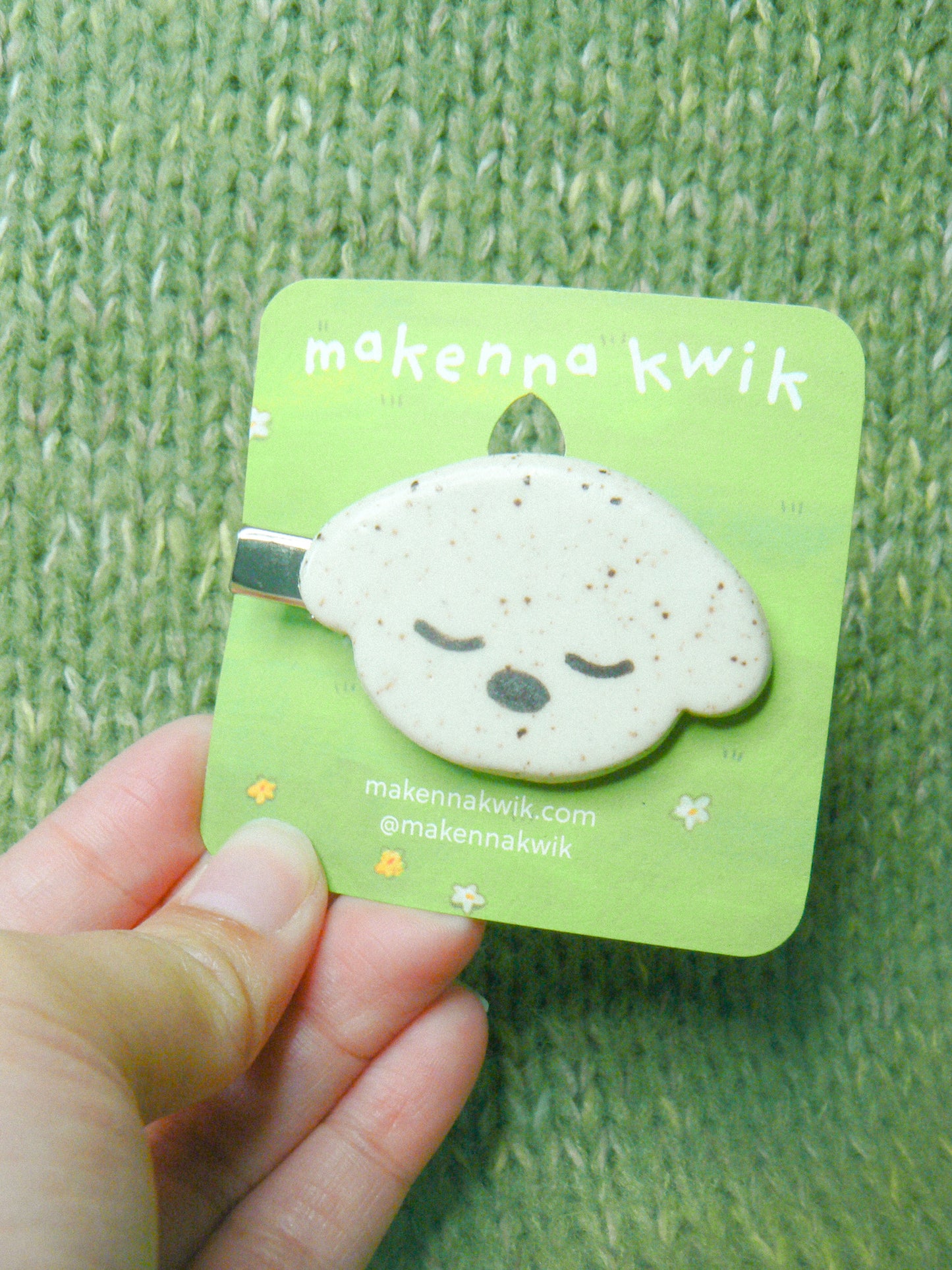 Ceramic Hair Clip - Spotty Doggy