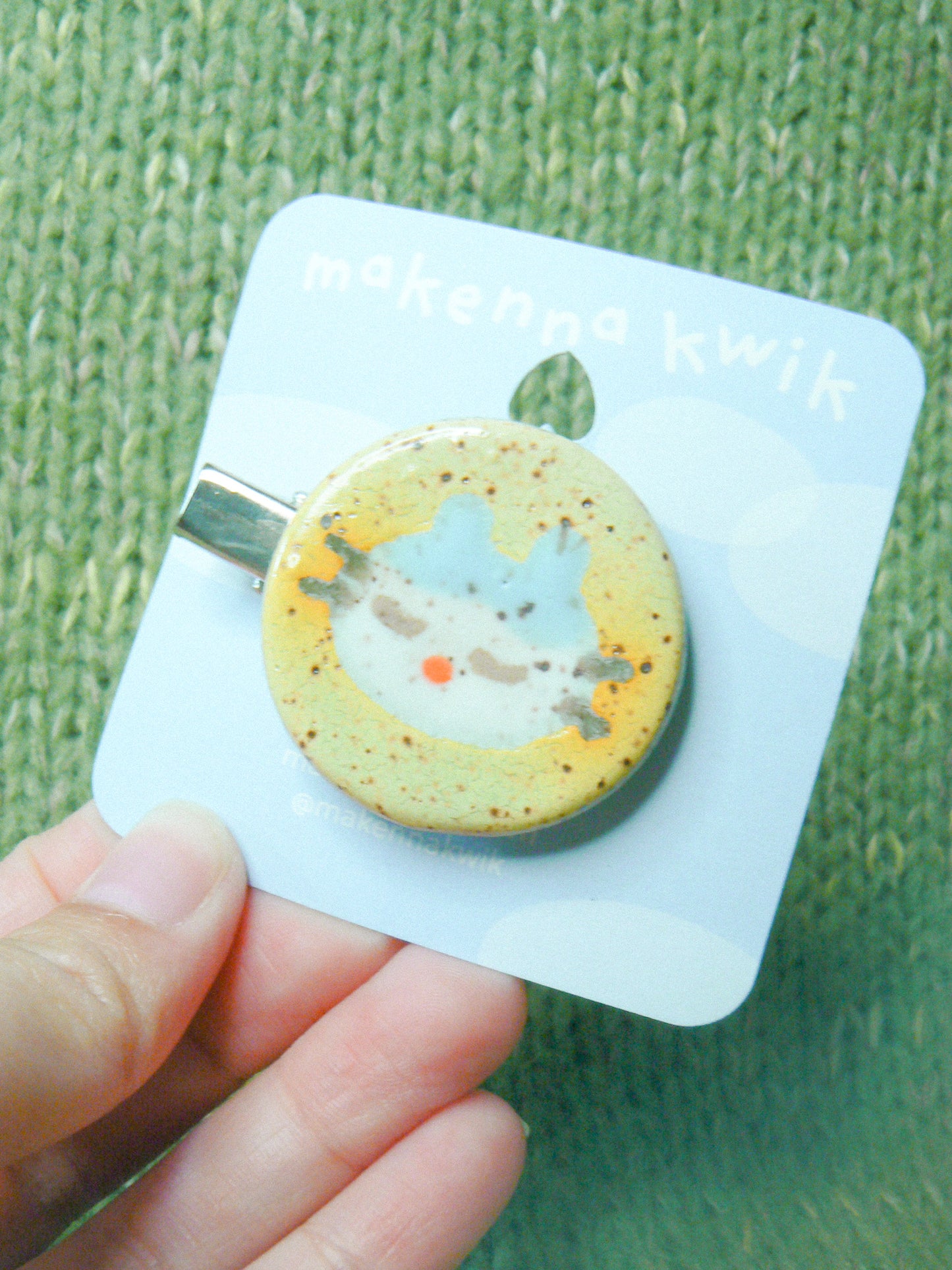 Ceramic Hair Clip - Cat Head