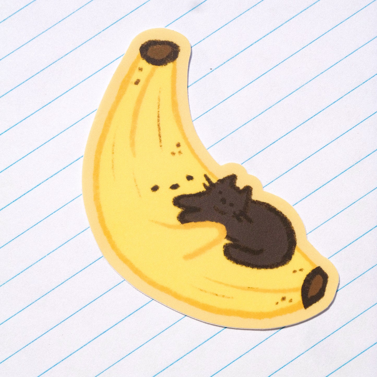 playdate! Banana and Cat Matte Vinyl Sticker
