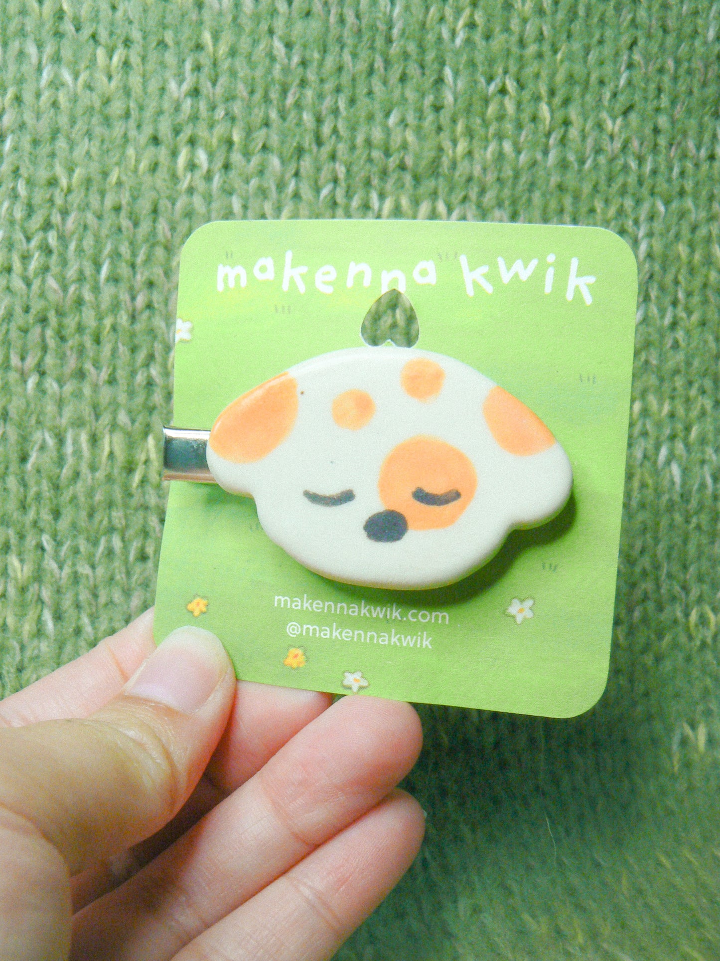 Ceramic Hair Clip - Spotty Doggy