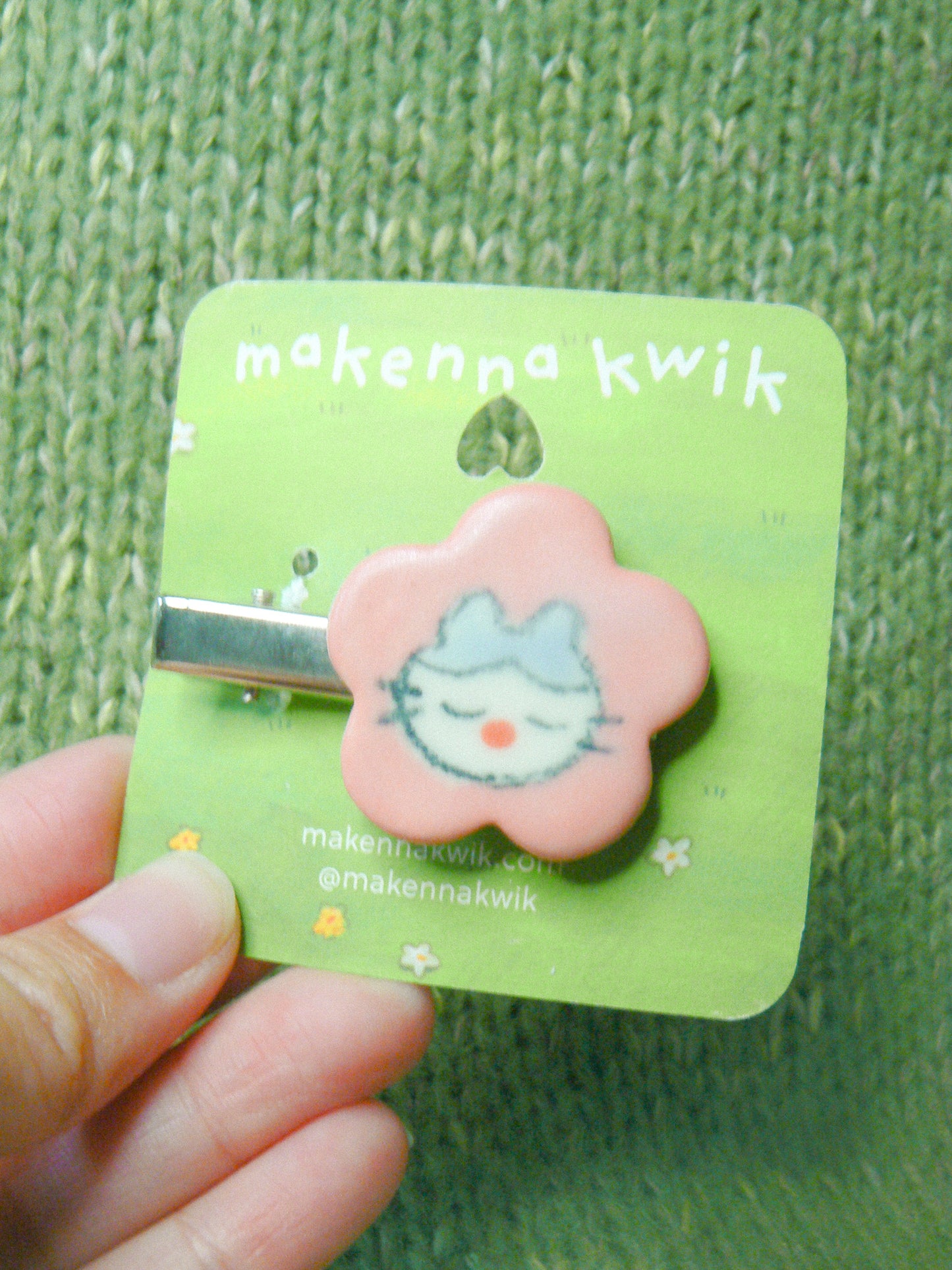 Ceramic Hair Clip - Cat Head