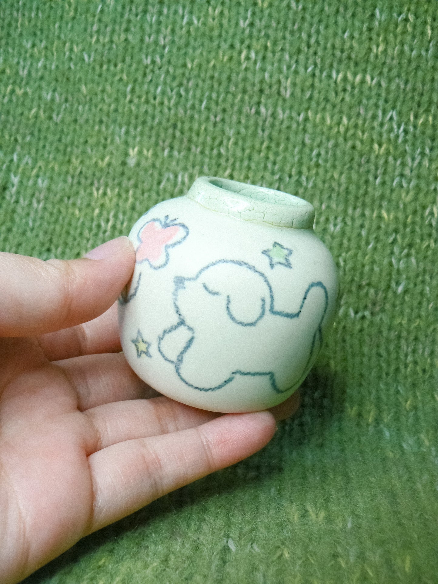 Spring Puppy Vase