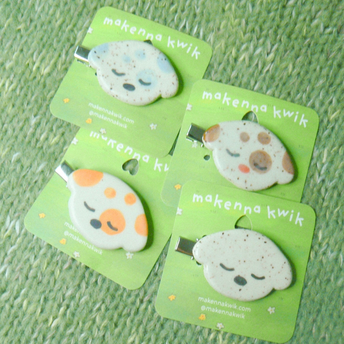 Ceramic Hair Clip - Spotty Doggy