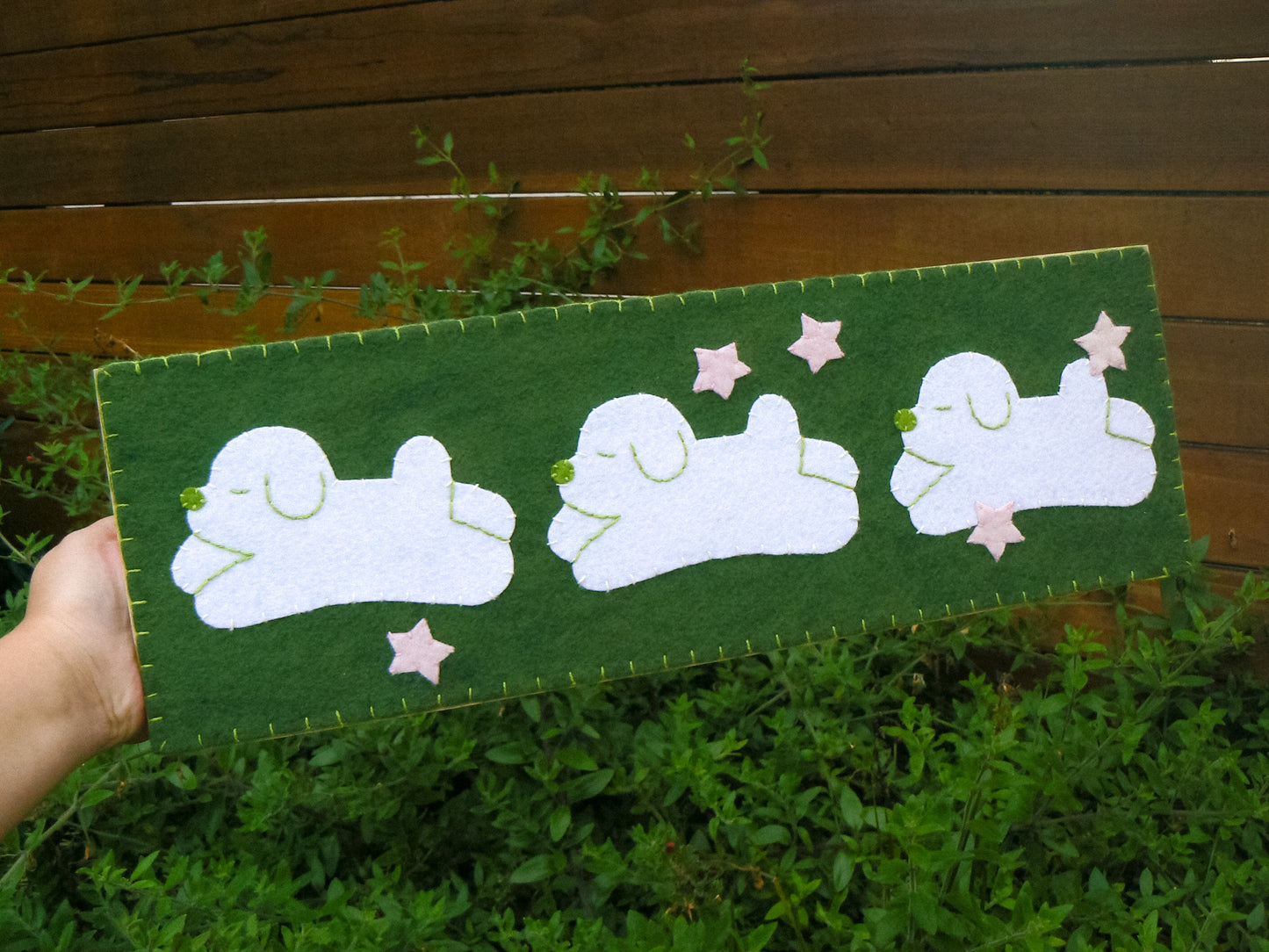 Counting Puppies Handmade Felt Original Artwork