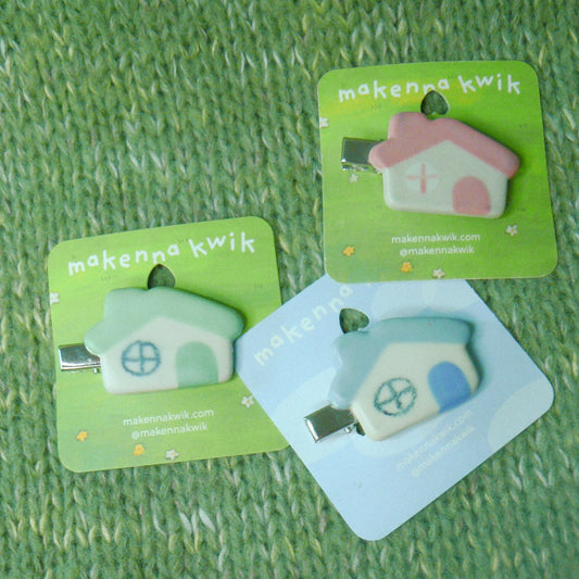 Ceramic Hair Clip - House