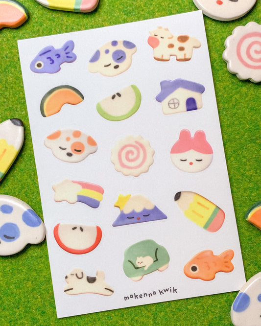 Clay Thingies Clear Vinyl Sticker Sheet