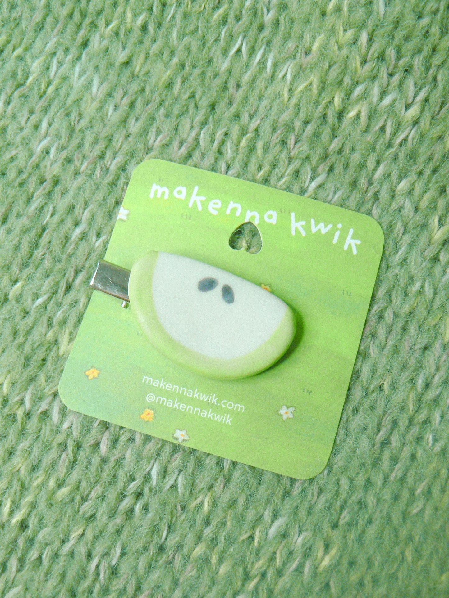 Ceramic Hair Clip - Apple Slice
