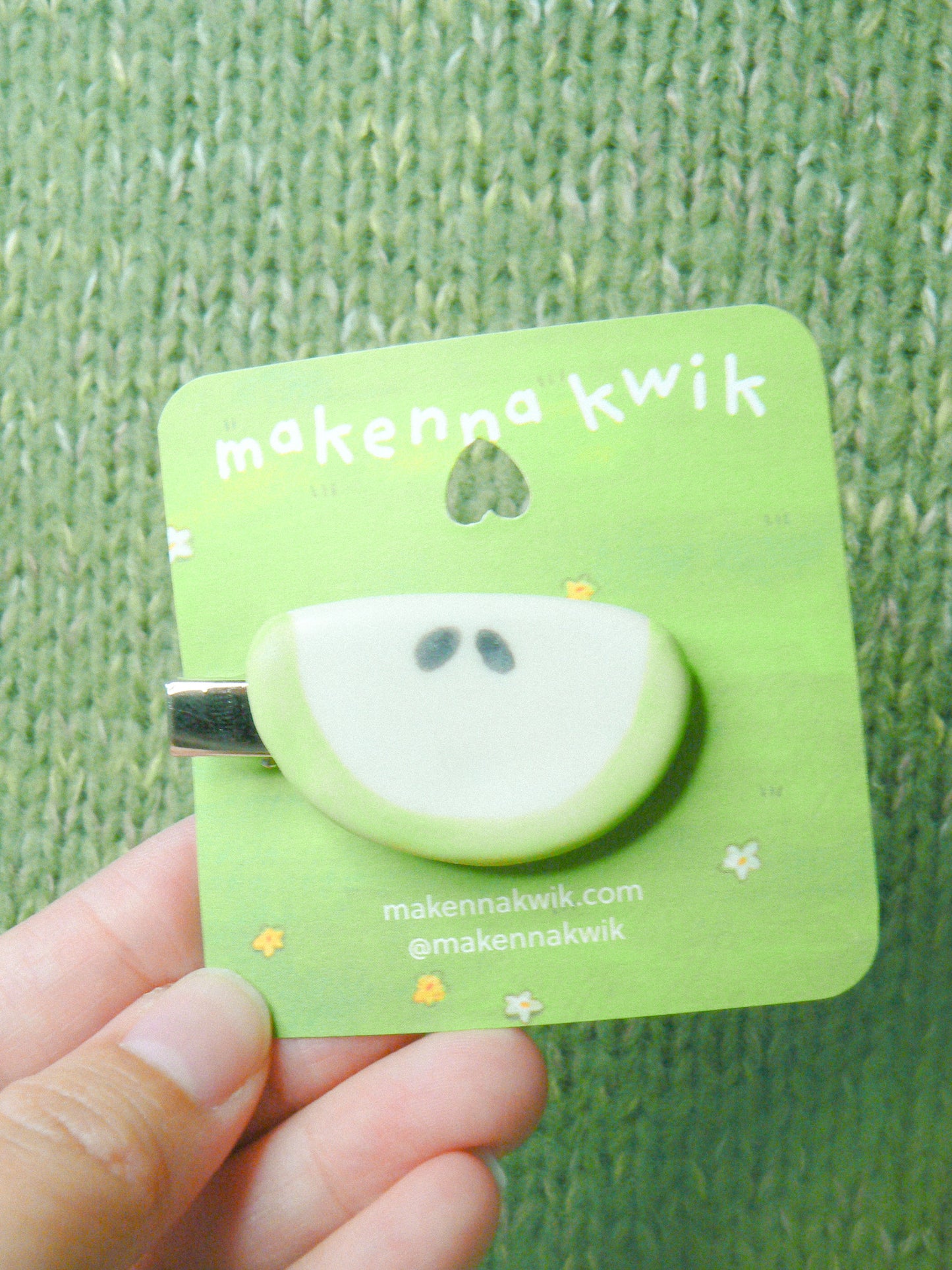 Ceramic Hair Clip - Apple Slice