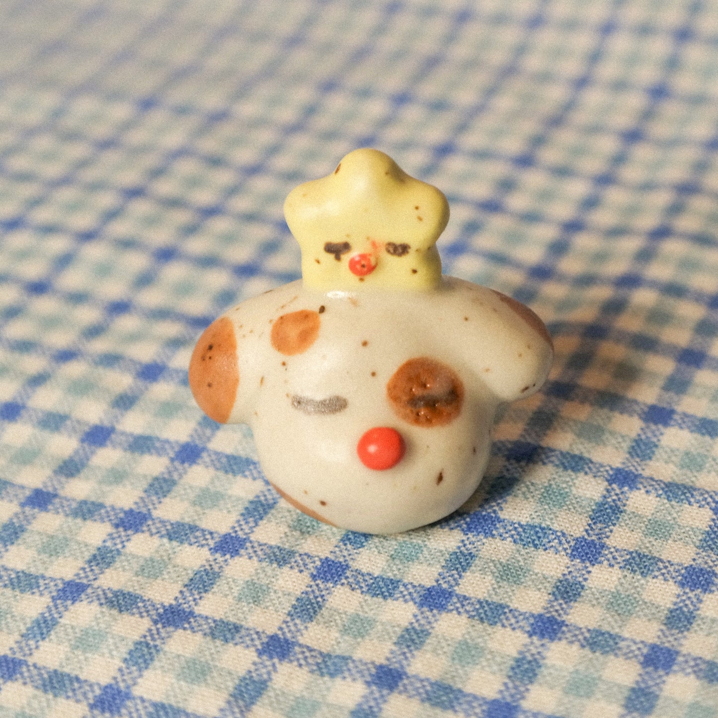 Dog Head and Star Ceramic Figurine