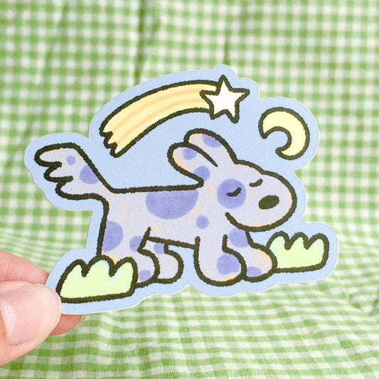 Blue Doggy Matte Vinyl Sticker