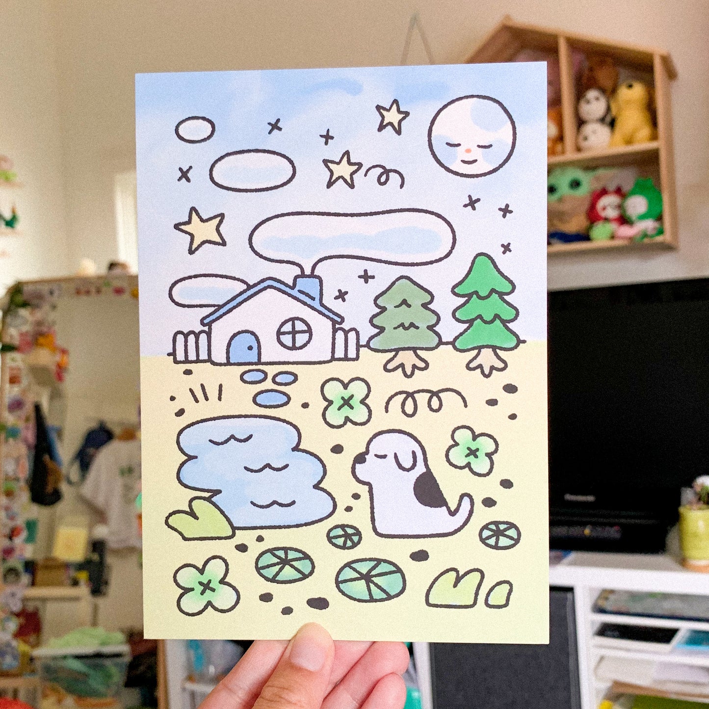 Summer Sleepies (Digital Painting) 5x7 Postcard Print
