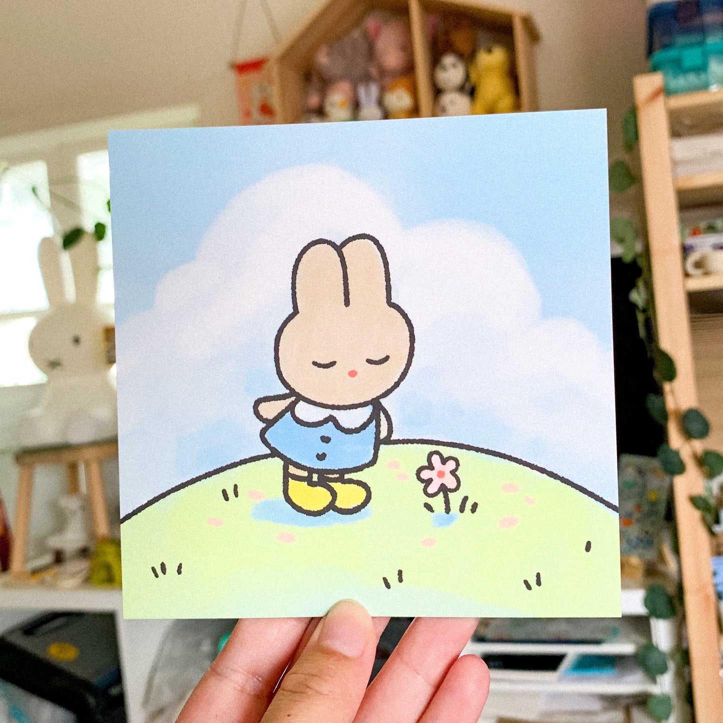 Bunny Hill Mini Square Postcard Art Print