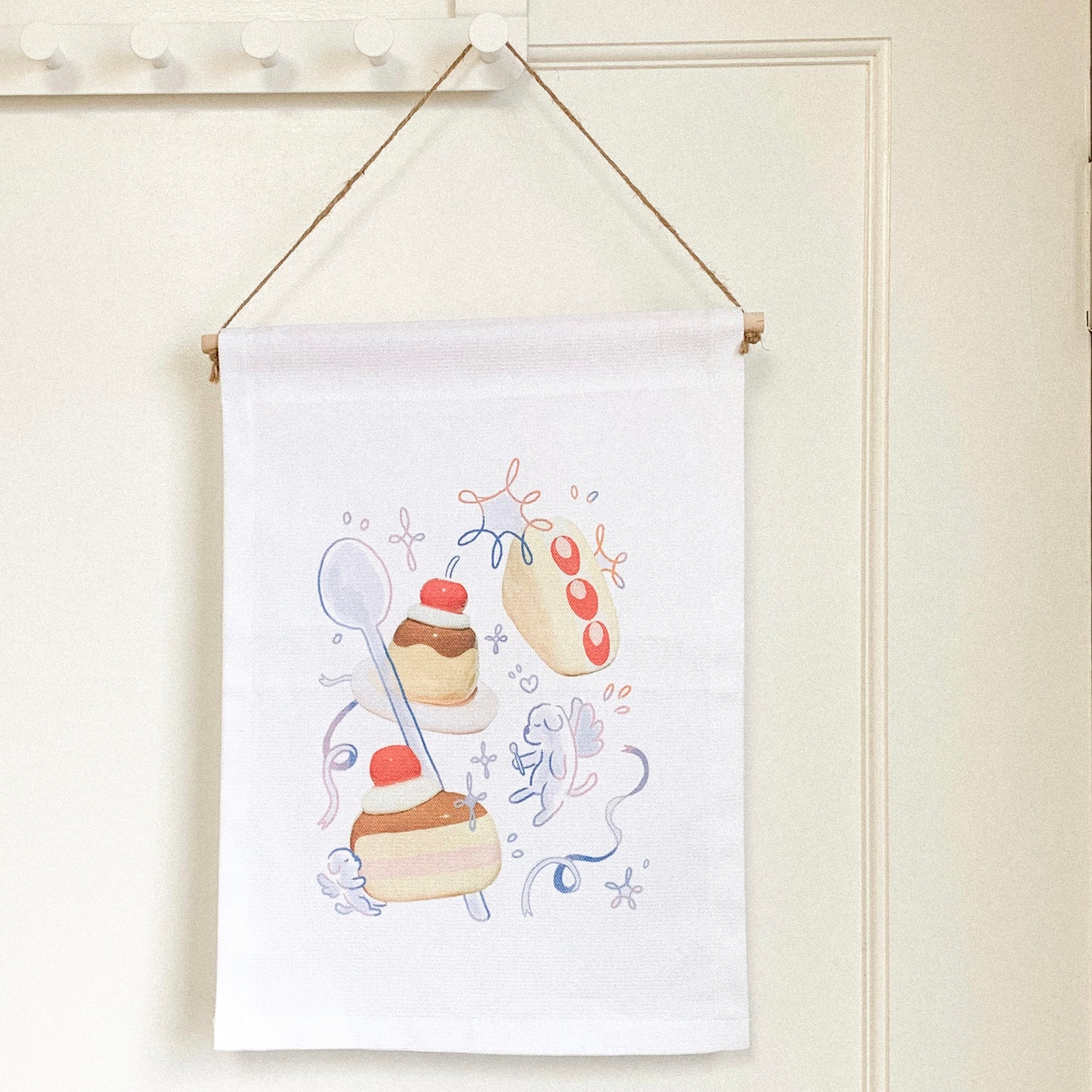 Dessert Doggies Canvas Hanging Wall Poster