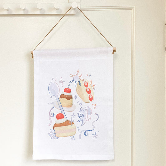 Dessert Doggies Canvas Hanging Wall Poster
