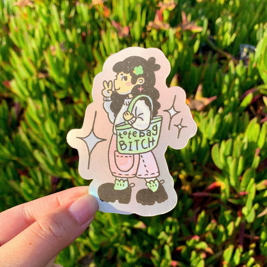 Tote Bag B Holographic Vinyl Sticker