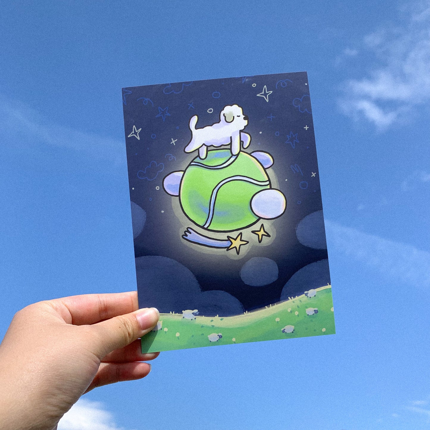 Dog Moon 5x7 Postcard Print