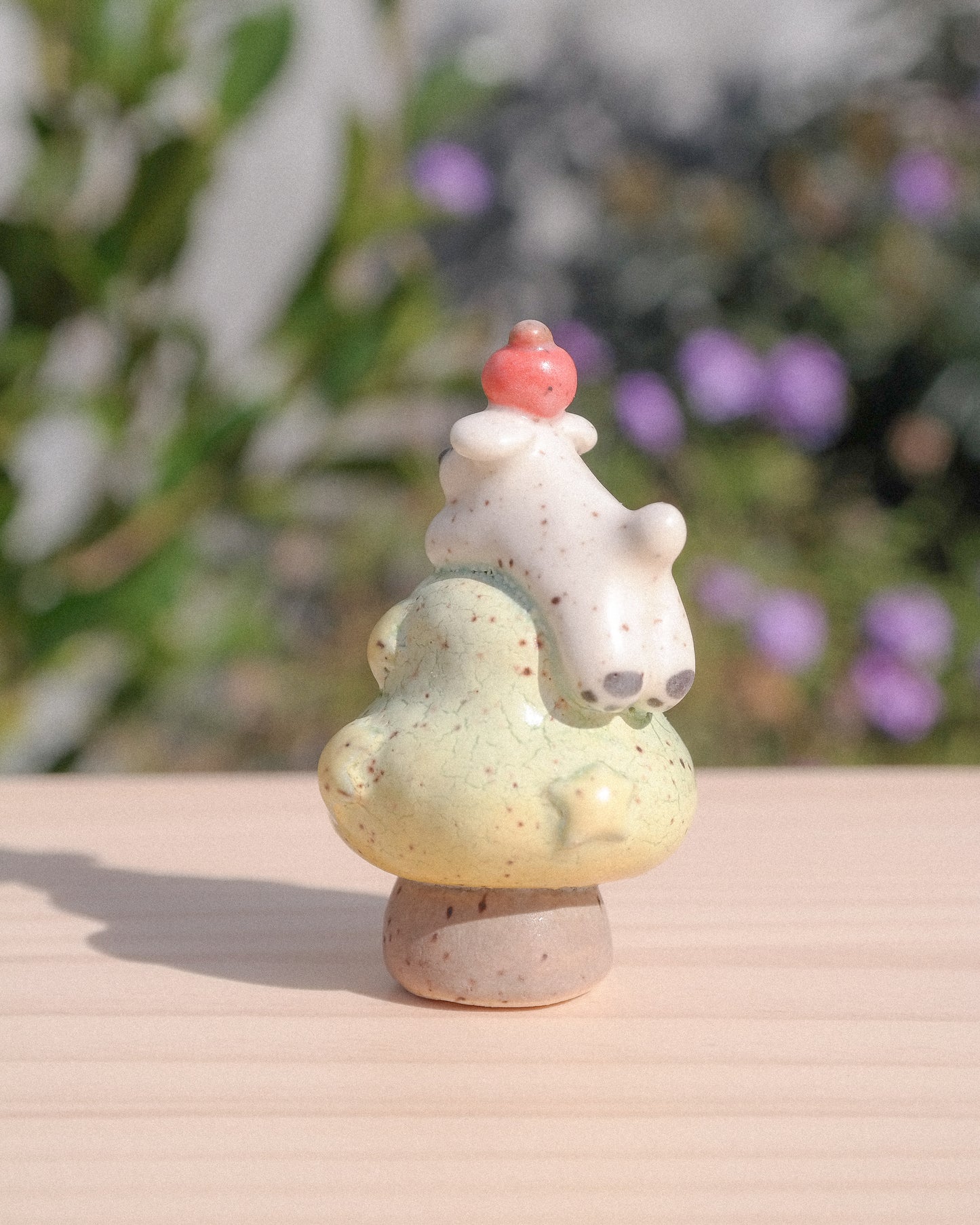 Tree Dog Ceramic Figurine