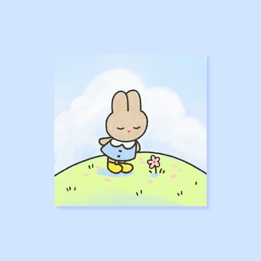 Bunny Hill Mini Square Postcard Art Print