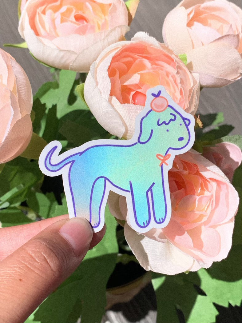 Bedlington Terrier Matte Holographic Vinyl Sticker