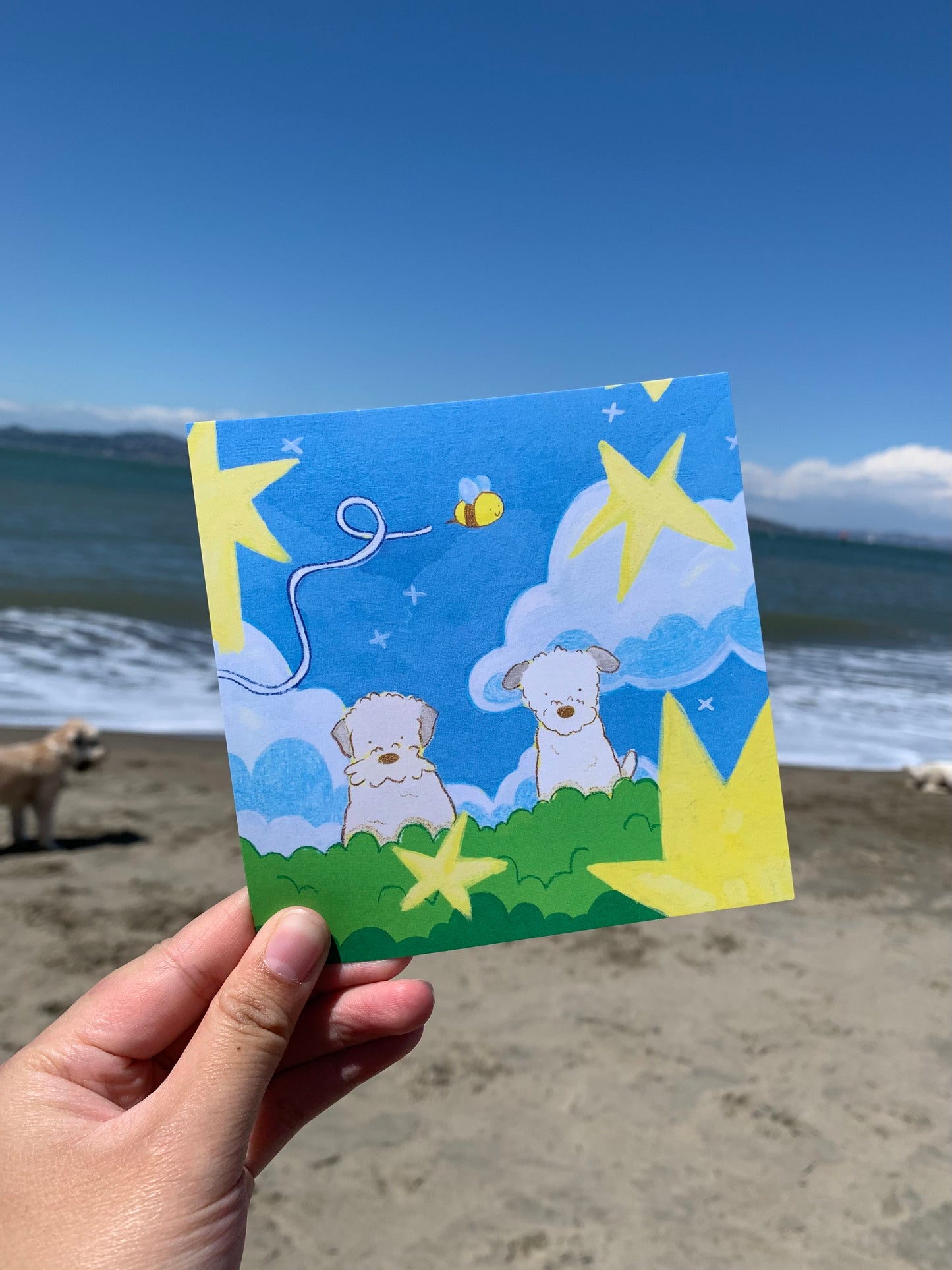 Appa and Momo Mini Square Postcard Art Print