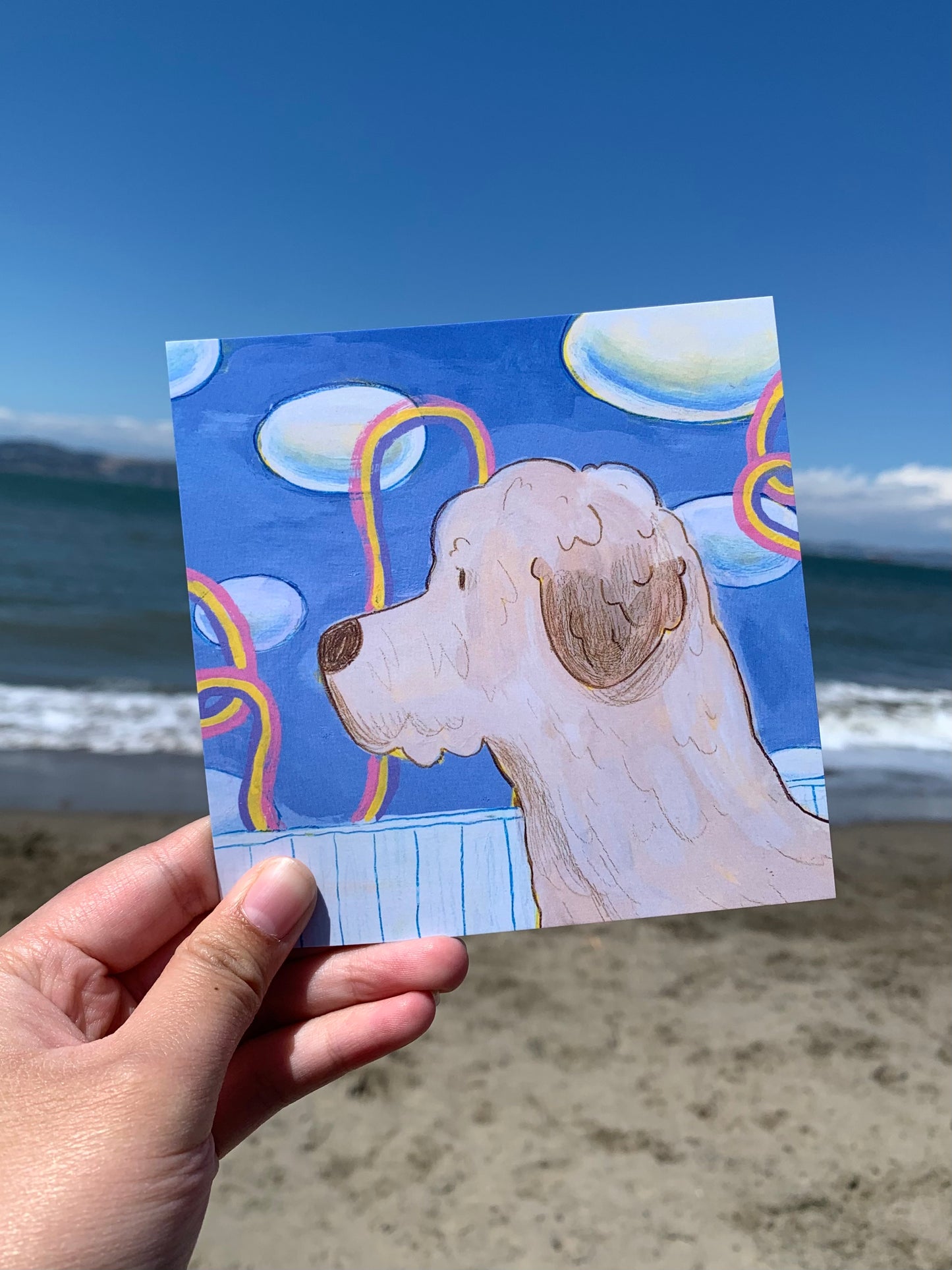 Momo Mini Square Postcard Art Print