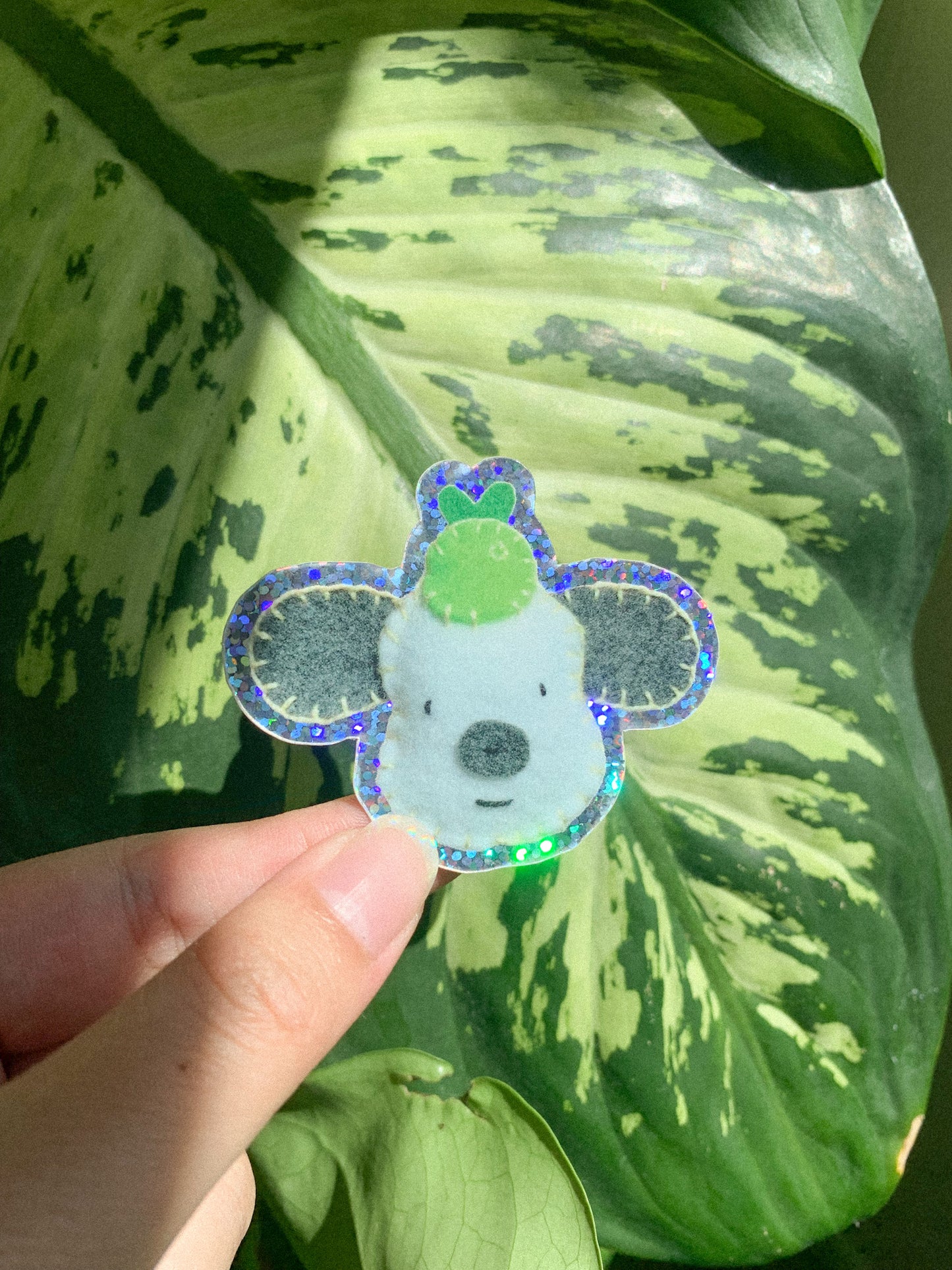 Felt Doggy Glitter Vinyl Sticker