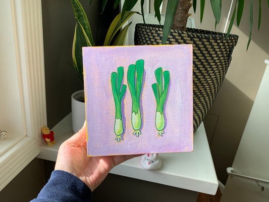 Green Onion Original Painting