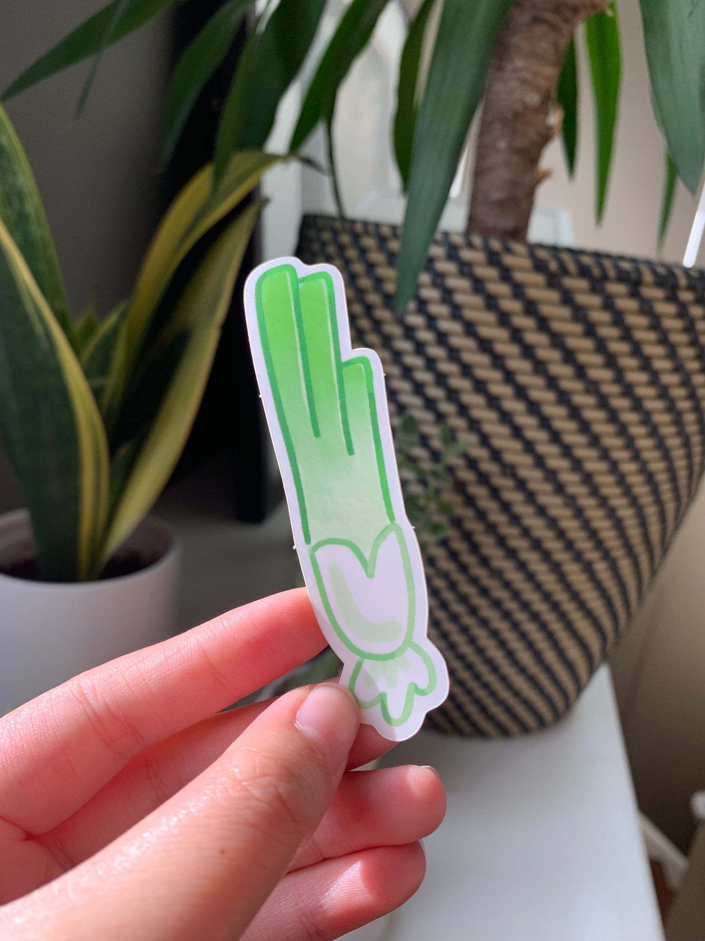 Green Onion Glossy Vinyl Sticker