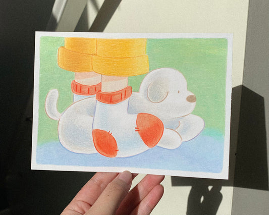 Foot Warmer Framed Original Drawing