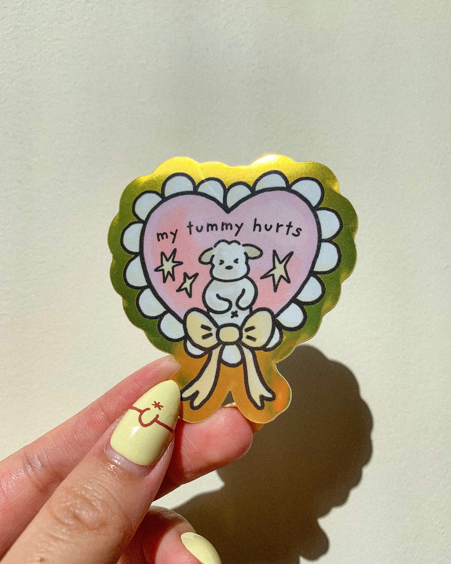 My Tummy Hurts Gold Vinyl Sticker
