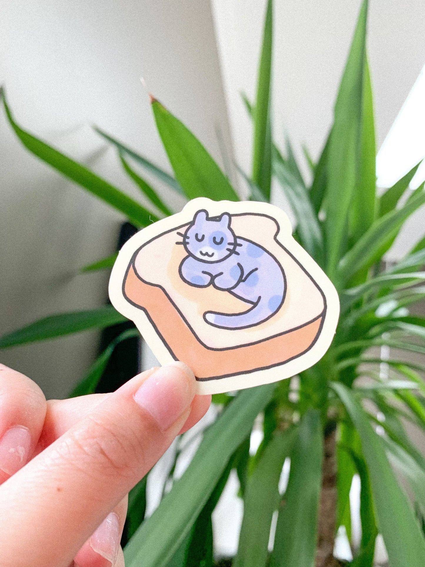 Cat Bread Matte Vinyl Sticker