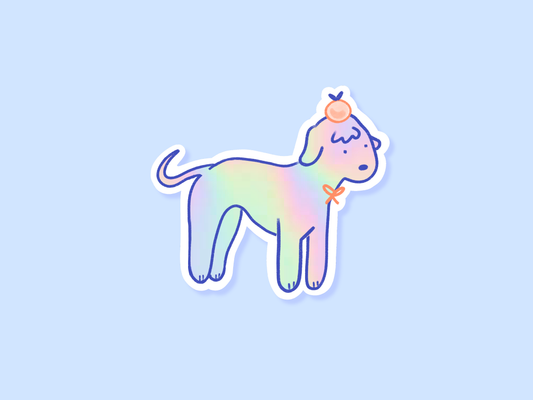 Bedlington Terrier Matte Holographic Vinyl Sticker