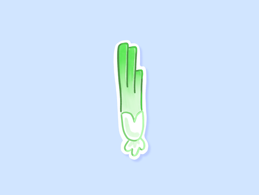 Green Onion Glossy Vinyl Sticker