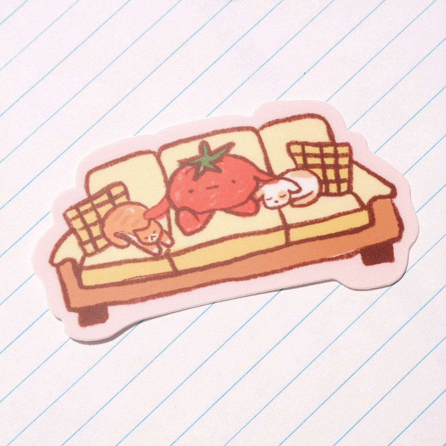 playdate! Guys on Couch Matte Vinyl Sticker
