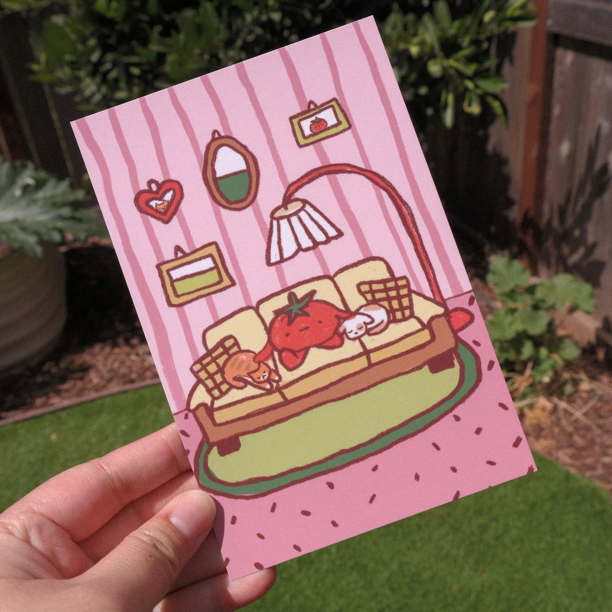playdate! Guys on Couch Postcard Print