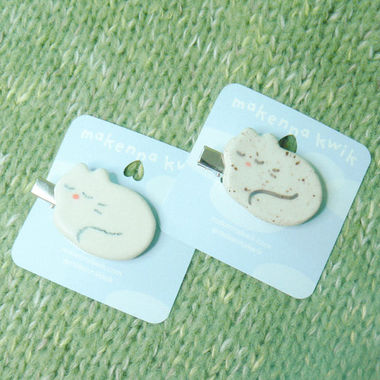 Ceramic Hair Clip - Loaf Cat