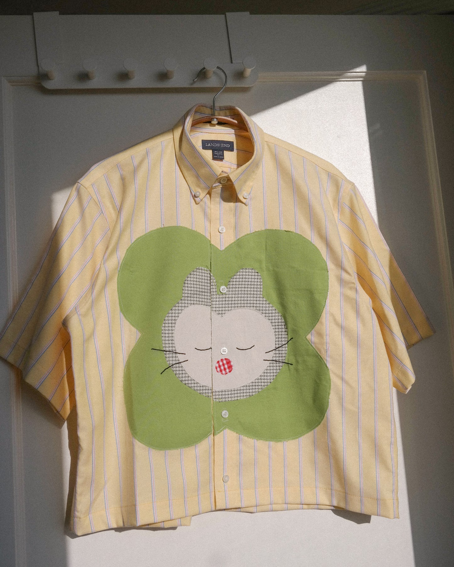 Upcycled Cat Appliqué Shirt