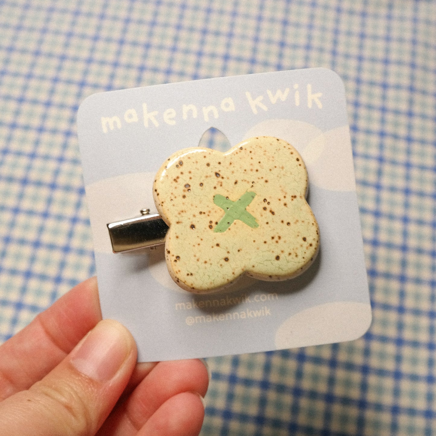 Ceramic Hair Clip - Clover