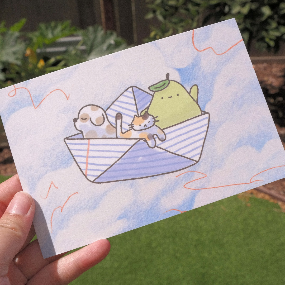 playdate! Paperboat Postcard Print