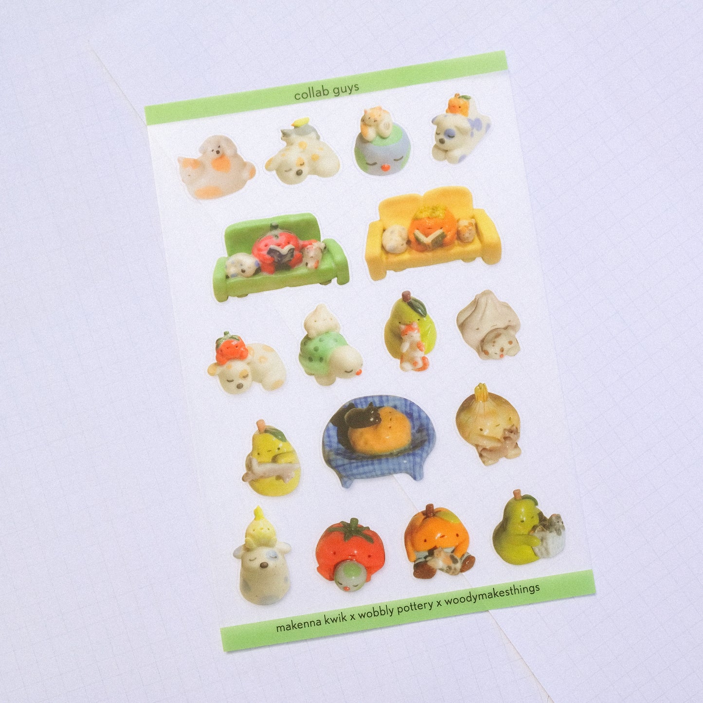 playdate! Collab Guys Clear Vinyl Sticker Sheet