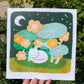 Nasturtium Cat Risograph Art Print