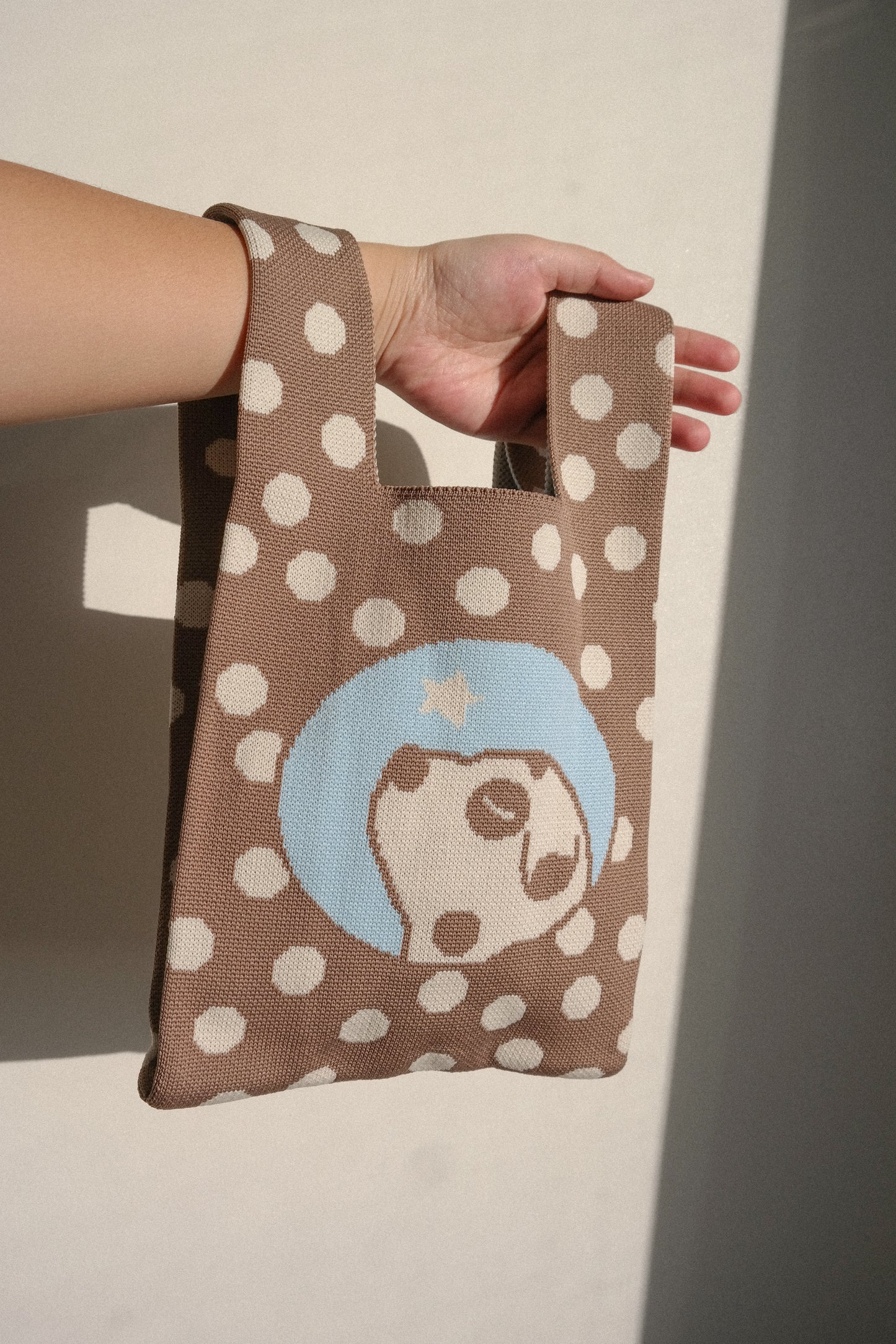 Puppy Love Mini Knitted Tote Bag