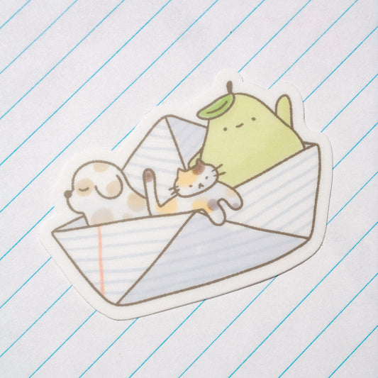 playdate! Paperboat Matte Vinyl Sticker