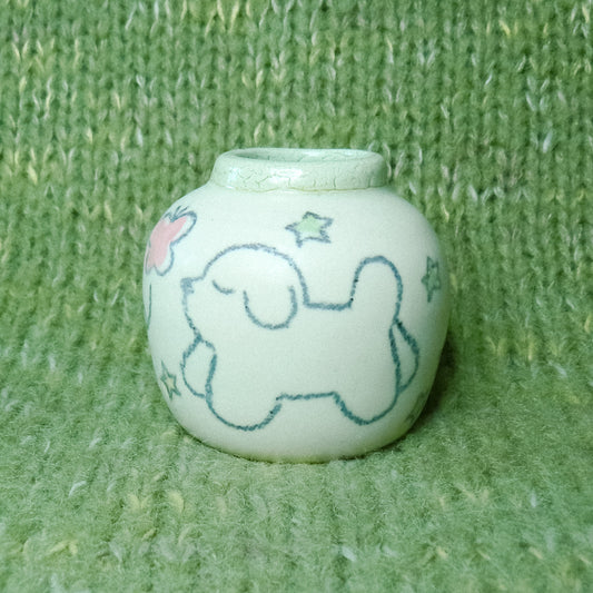 Spring Puppy Vase