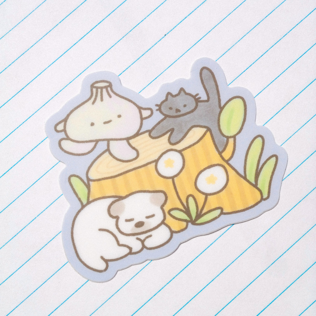 playdate! Guys on Stump Matte Vinyl Sticker