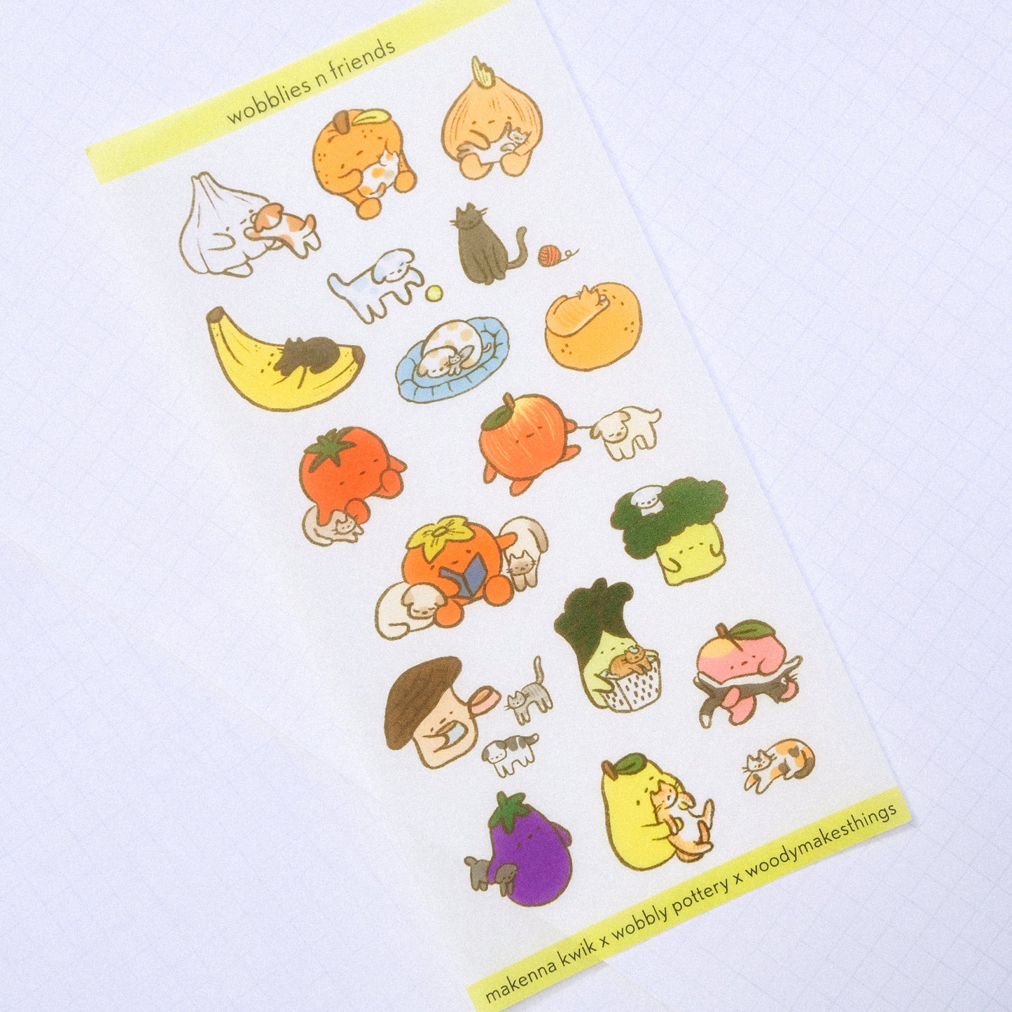 playdate! Wobblies n Friends Washi Sticker Sheet