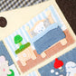 "The Puppy House" Handmade Felt Original Artwork