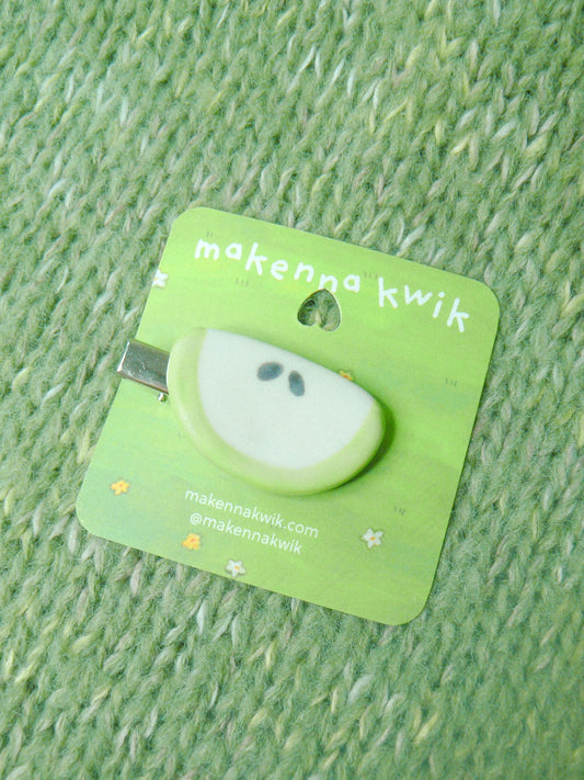 Ceramic Hair Clip - Apple Slice